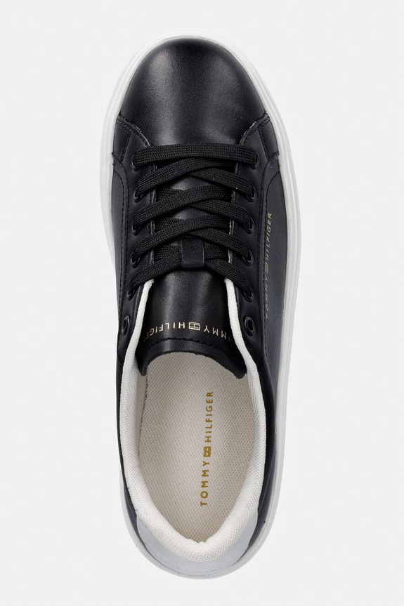 Tommy Hilfiger TH CHIC CUPSOLE PLATFORM tenisky dámske kožené čierna FW0FW09107