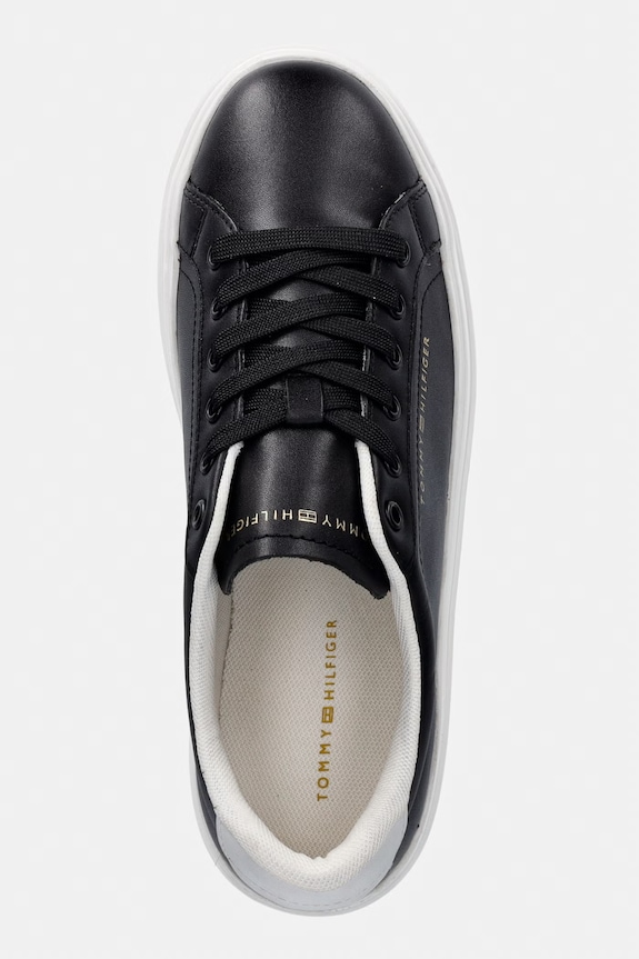 Tommy Hilfiger TH CHIC CUPSOLE PLATFORM tenisky dámske kožené čierna FW0FW09107