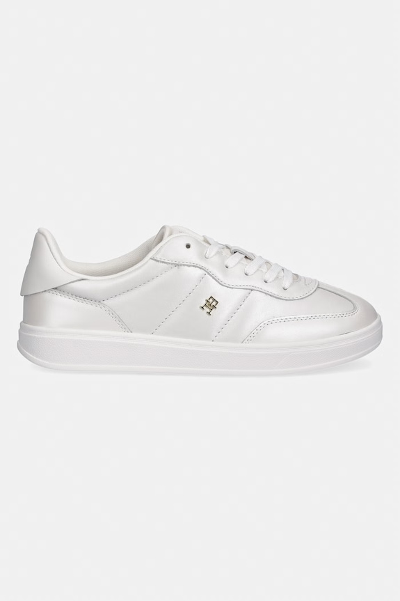 Tommy Hilfiger TH HERITAGE SHINY SNEAKER sneakers de damă din piele FW0FW09179 alb SS26