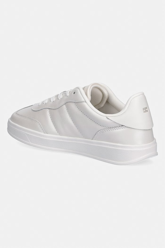Încălțăminte Tommy Hilfiger TH HERITAGE SHINY SNEAKER sneakers de damă din piele FW0FW09179 alb