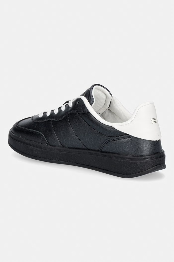 Încălțăminte Tommy Hilfiger TH HERITAGE SHINY SNEAKER sneakers de damă din piele FW0FW09179 negru
