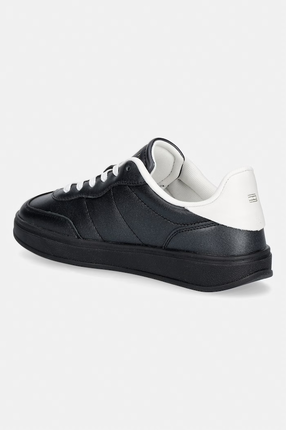 Încălțăminte Tommy Hilfiger TH HERITAGE SHINY SNEAKER sneakers de damă din piele FW0FW09179 negru