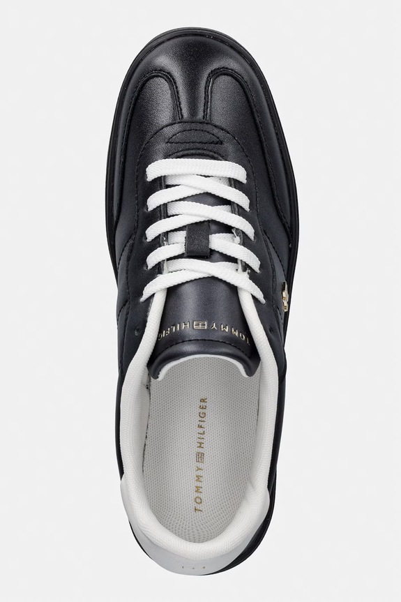 Tommy Hilfiger TH HERITAGE SHINY SNEAKER sneakers de damă din piele negru FW0FW09179