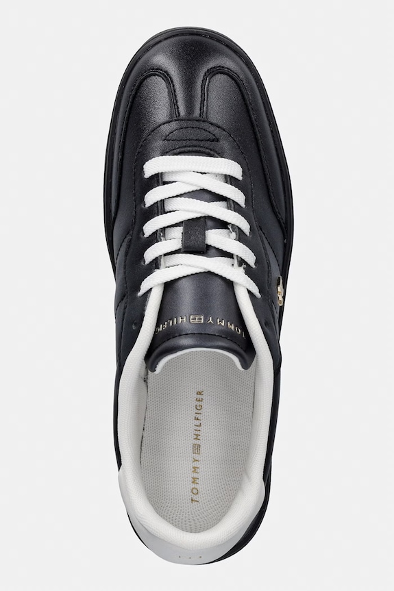 Tommy Hilfiger TH HERITAGE SHINY SNEAKER sneakers de damă din piele negru FW0FW09179