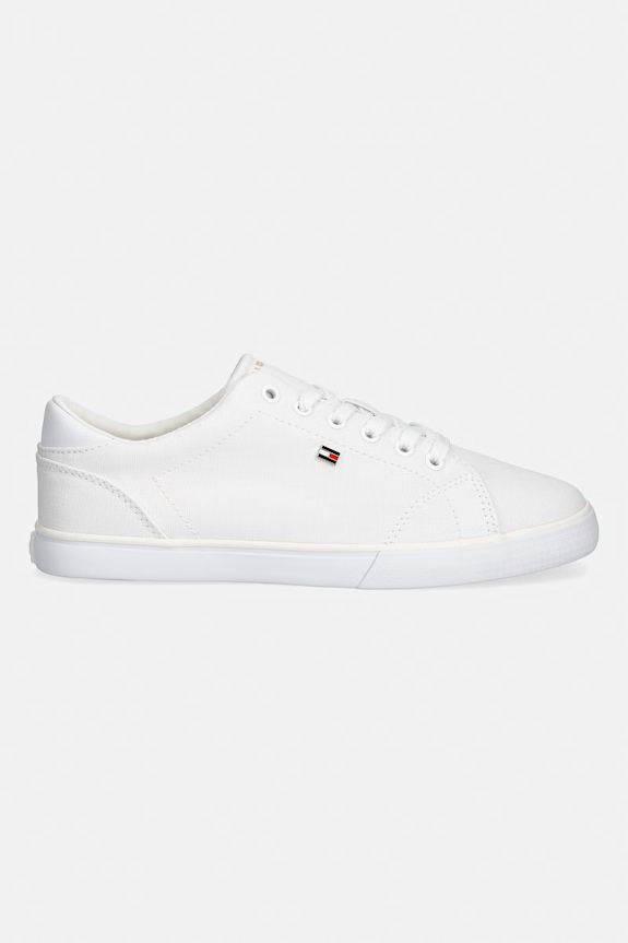 Tommy Hilfiger dámske plátenné tenisky TH LOW PROFILE VULC CANVAS FW0FW09102 biela SS26