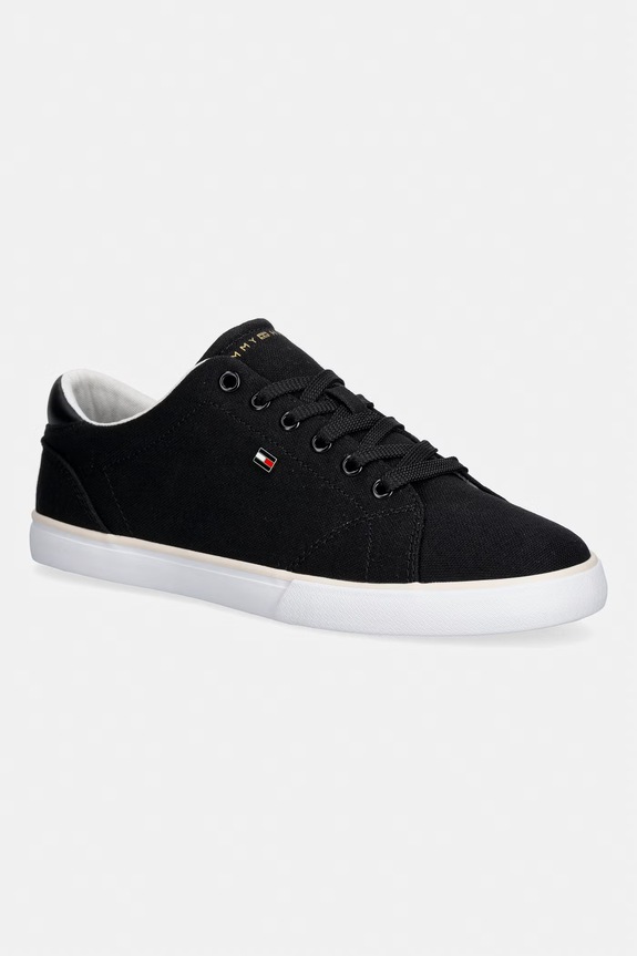 Tommy Hilfiger dámske plátenné tenisky TH LOW PROFILE VULC CANVAS čierna FW0FW09102