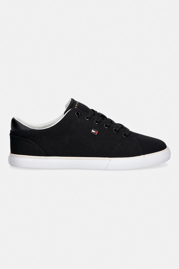 Tommy Hilfiger dámske plátenné tenisky TH LOW PROFILE VULC CANVAS FW0FW09102 čierna SS26