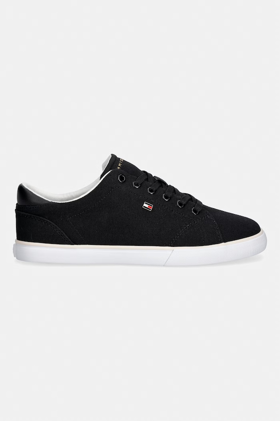 Tommy Hilfiger dámske plátenné tenisky TH LOW PROFILE VULC CANVAS FW0FW09102 čierna SS26
