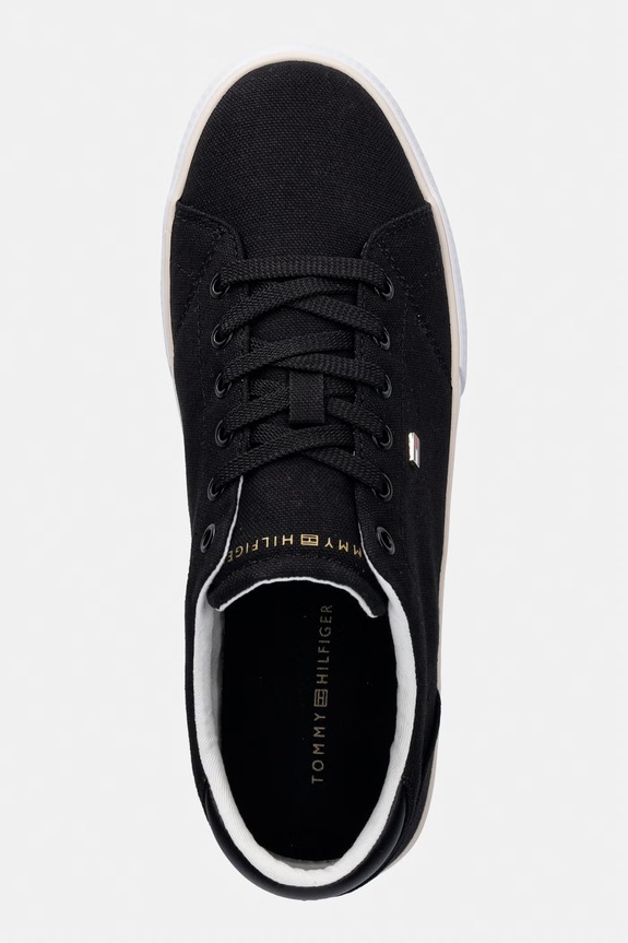 Tommy Hilfiger dámske plátenné tenisky TH LOW PROFILE VULC CANVAS čierna FW0FW09102