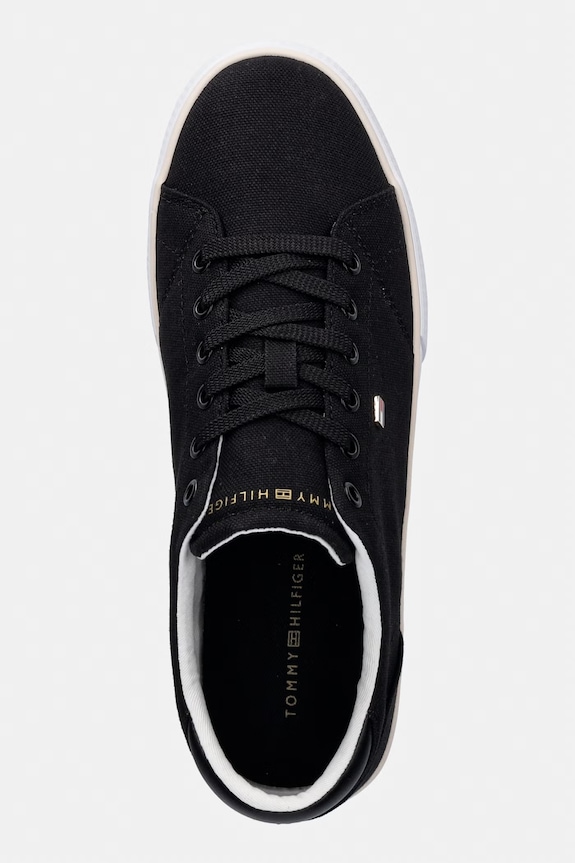 Tommy Hilfiger dámske plátenné tenisky TH LOW PROFILE VULC CANVAS čierna FW0FW09102
