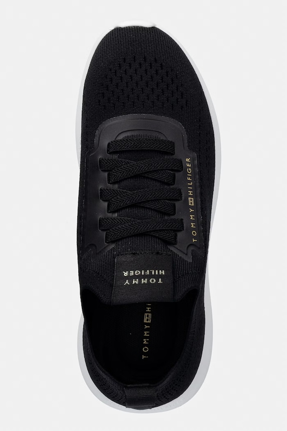 Tommy Hilfiger TH KNIT EXTRALIGHT RUNNER tenisky dámske čierna FW0FW09112