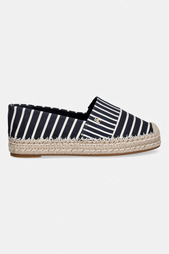 Tommy Hilfiger espadrile pentru femei TH PLATFORM ESPADRILLE STRIPES FW0FW09143 bleumarin SS26