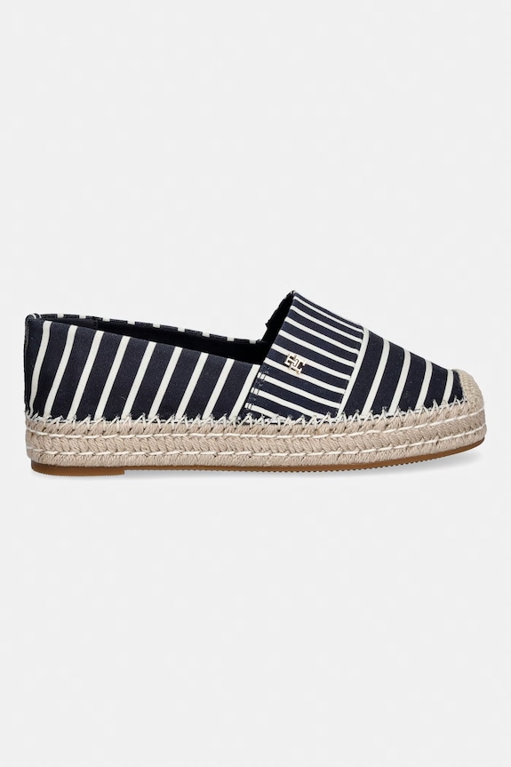 Tommy Hilfiger espadrile pentru femei TH PLATFORM ESPADRILLE STRIPES FW0FW09143 bleumarin SS26