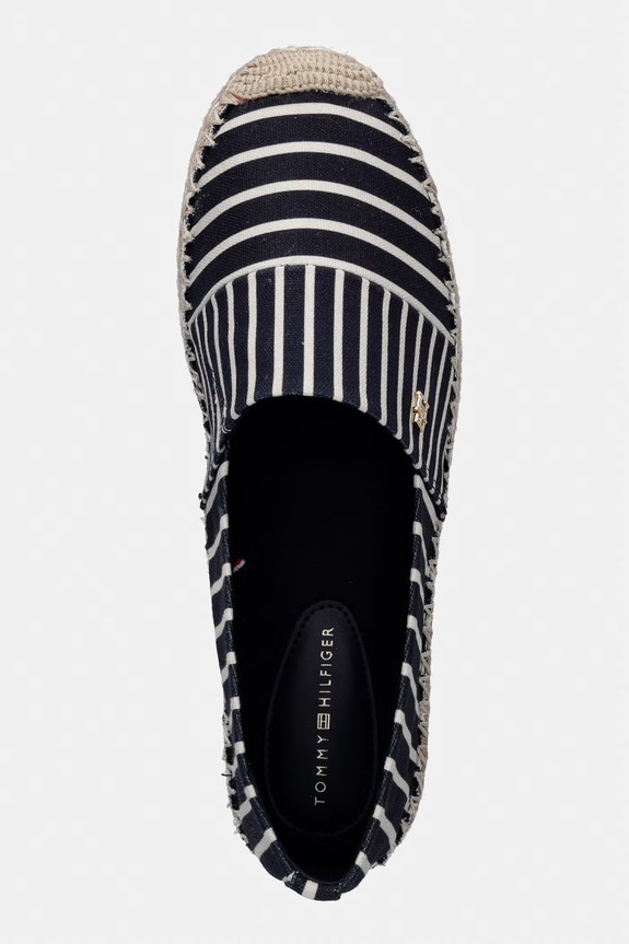 Tommy Hilfiger espadrile pentru femei TH PLATFORM ESPADRILLE STRIPES bleumarin FW0FW09143