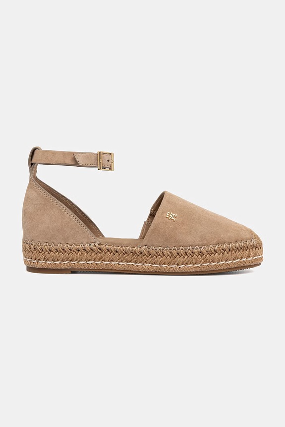 Tommy Hilfiger espadrilky na platforme dámske semišové TH PLATFORM ESPAD SUEDE STRAP FW0FW09144 béžová SS26