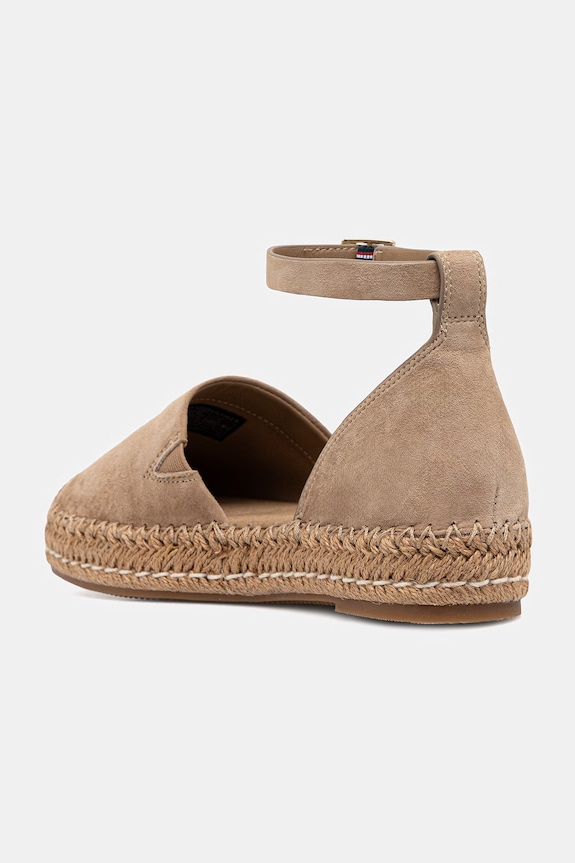 Obuv Tommy Hilfiger espadrilky na platforme dámske semišové TH PLATFORM ESPAD SUEDE STRAP FW0FW09144 béžová