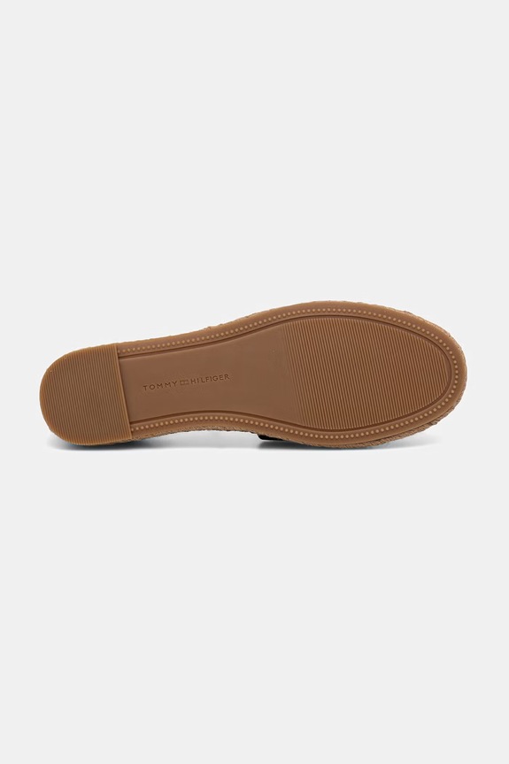 Tommy Hilfiger espadrile cu platformă de damă din piele întoarsă TH PLATFORM ESPAD SUEDE STRAP FW0FW09144 negru