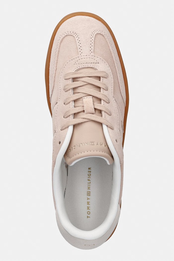 Tommy Hilfiger TH HERITAGE MONOGRAM SNEAKER sneakers da donna in scamoscio beige FW0FW09180