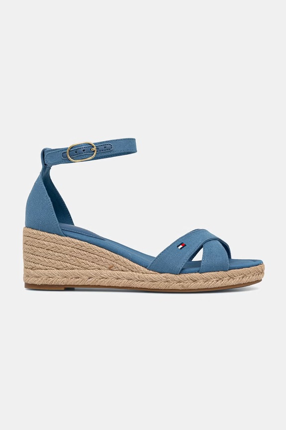 Tommy Hilfiger sandale wedges MID WEDGE ESPAD X CROSS FW0FW09332 albastru SS26