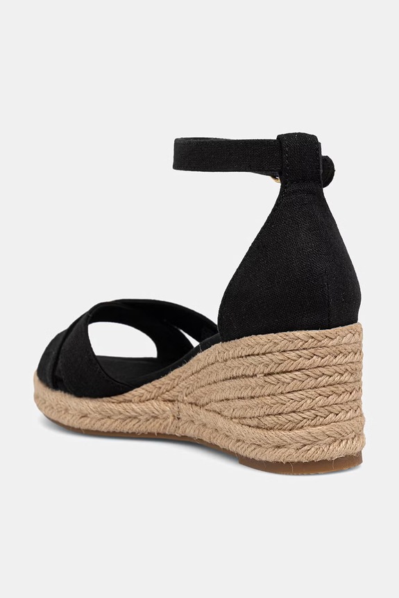 Încălțăminte Tommy Hilfiger sandale wedges MID WEDGE ESPAD X CROSS FW0FW09332 negru