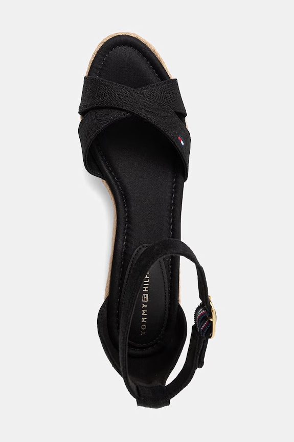 Tommy Hilfiger sandale wedges MID WEDGE ESPAD X CROSS negru FW0FW09332