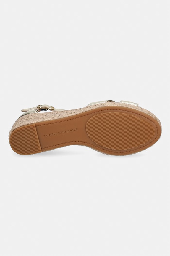 Tommy Hilfiger sandale wedges din piele MID WEDGE ESPAD X CROSS GOLD FW0FW09333 aur