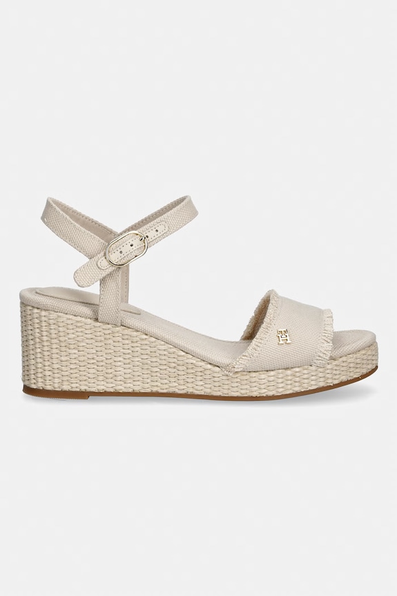 Tommy Hilfiger sandale wedges MID WOVEN WEDGE ESPAD FRINGE FW0FW09470 bej SS26