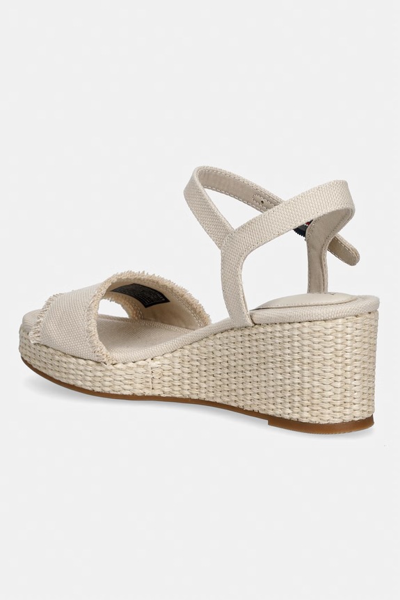 Încălțăminte Tommy Hilfiger sandale wedges MID WOVEN WEDGE ESPAD FRINGE FW0FW09470 bej