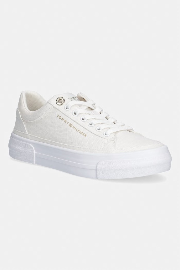 Tommy Hilfiger TH FOXING PLATFORM CANVAS tenisówki damskie beżowy FW0FW09480