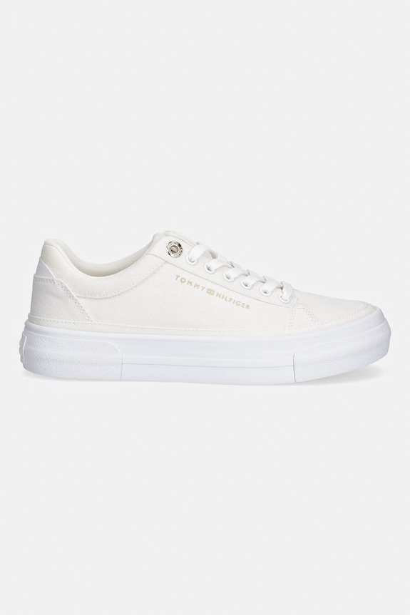 Tommy Hilfiger TH FOXING PLATFORM CANVAS tenisówki damskie FW0FW09480 beżowy SS26
