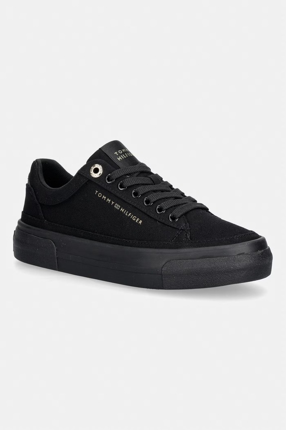 Tommy Hilfiger TH FOXING PLATFORM CANVAS tenisówki damskie czarny FW0FW09480