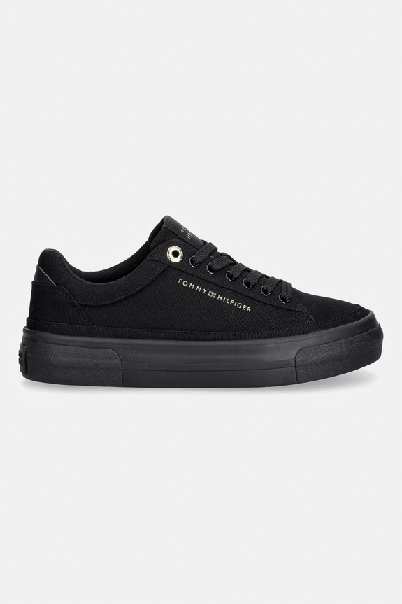 Tommy Hilfiger TH FOXING PLATFORM CANVAS tenisówki damskie FW0FW09480 czarny SS26