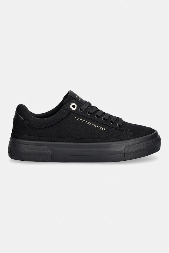 Tommy Hilfiger TH FOXING PLATFORM CANVAS tenisówki damskie FW0FW09480 czarny SS26