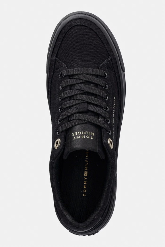 Tommy Hilfiger TH FOXING PLATFORM CANVAS tenisówki damskie czarny FW0FW09480