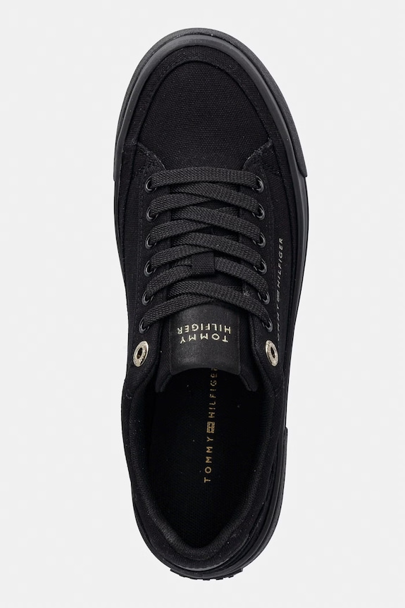 Tommy Hilfiger TH FOXING PLATFORM CANVAS tenisówki damskie czarny FW0FW09480