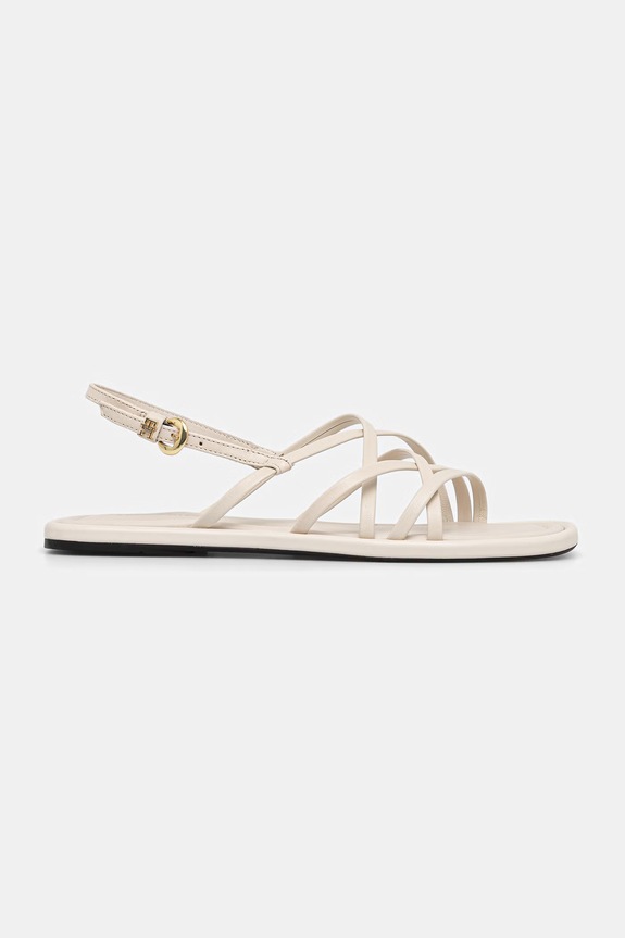 Tommy Hilfiger σανδάλια Γυναικεία δερμάτινα FLAT STRAPPY SANDAL LTH FW0FW09220 μπεζ SS26