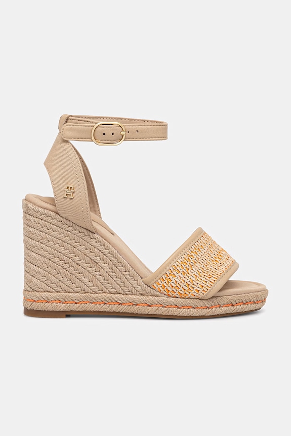 Tommy Hilfiger sandale HIGH WEDGE ESPAD RAFFIA FW0FW09471 bej SS26