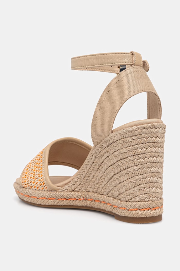 Încălțăminte Tommy Hilfiger sandale HIGH WEDGE ESPAD RAFFIA FW0FW09471 bej
