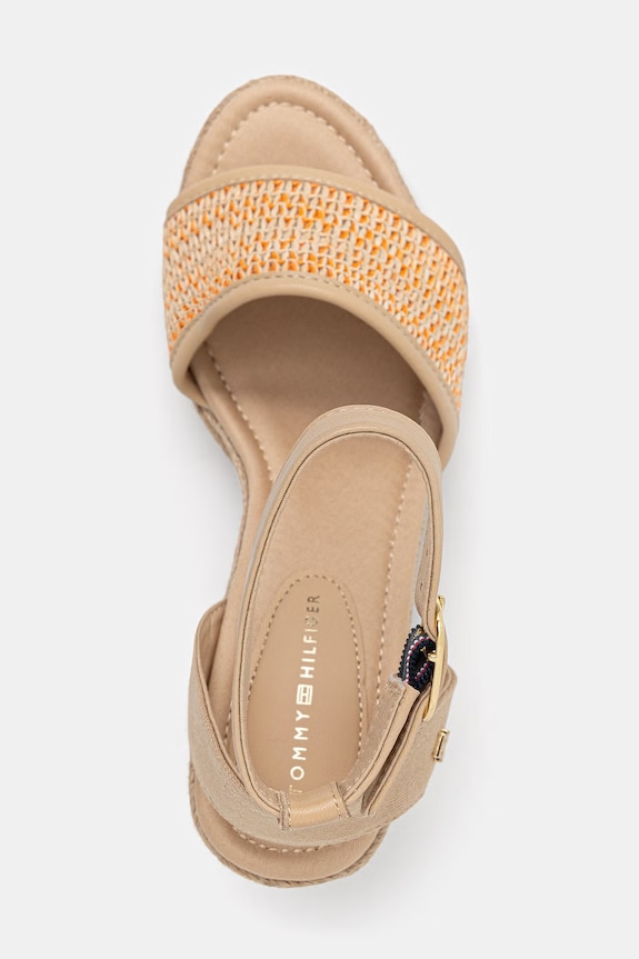 Tommy Hilfiger sandale HIGH WEDGE ESPAD RAFFIA bej FW0FW09471