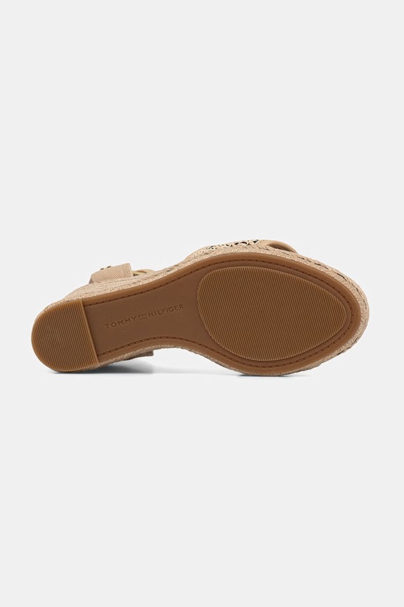 Tommy Hilfiger sandále HIGH WEDGE ESPAD RAFFIA FW0FW09471 béžová