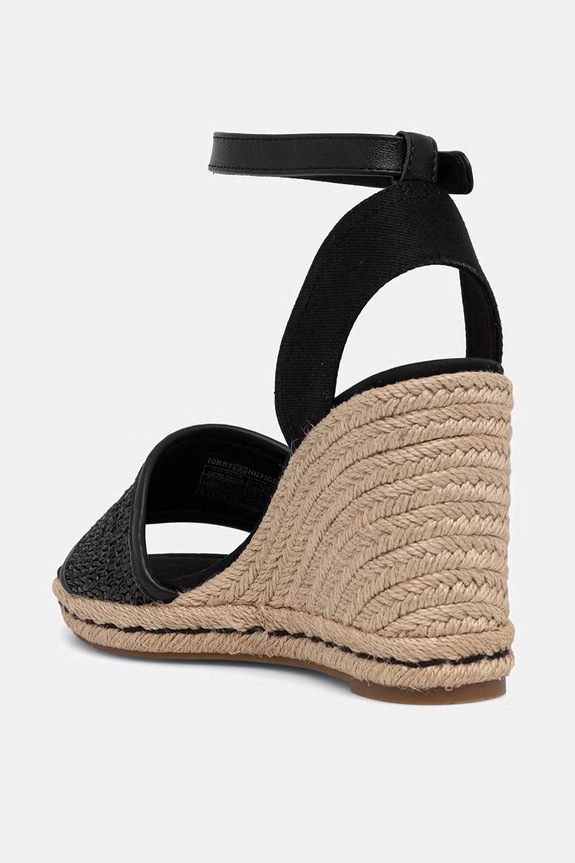 Obuv Tommy Hilfiger sandále HIGH WEDGE ESPAD RAFFIA FW0FW09471 čierna