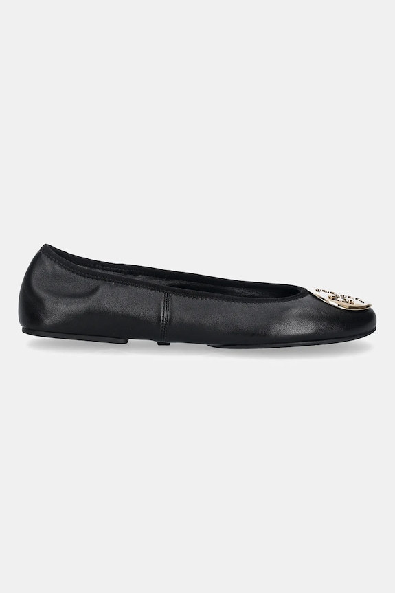 Tory Burch baleriny skórzane Reva Travel Ballet 177201.013 czarny SS26