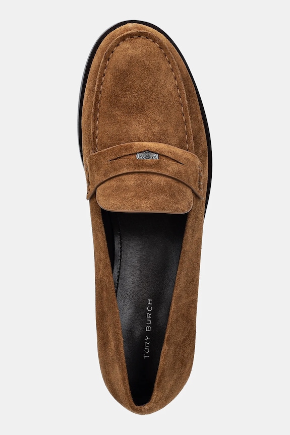 Semišové mokasíny Tory Burch Classic Penny Loafer hnedá 178119.200