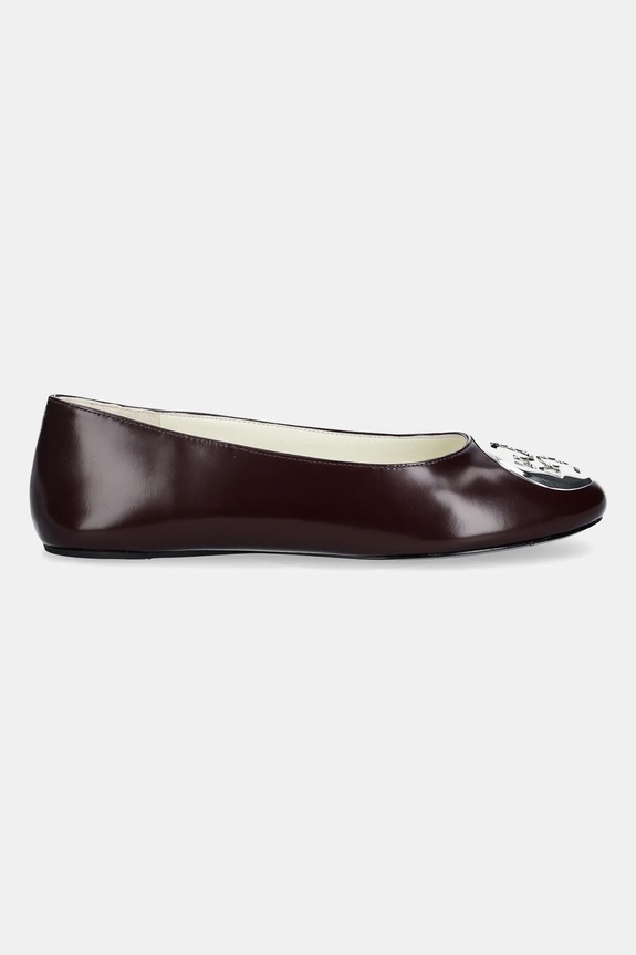 Tory Burch baleriny skórzane Reva Ballet 178957.600 bordowy SS26