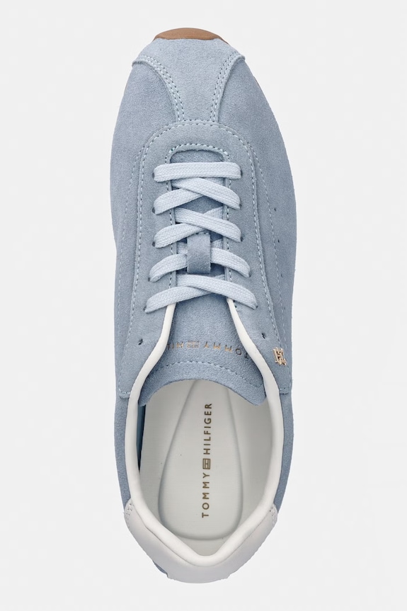 Tommy Hilfiger TH BELLA LOW RUNNER SUEDE sneakers da donna in scamoscio blu FW0FW09189