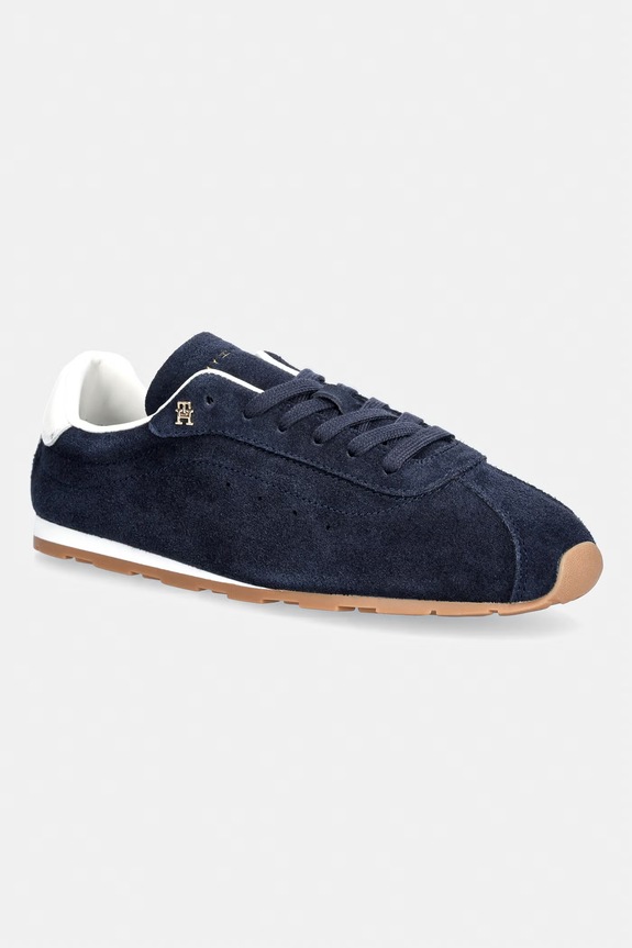 Tommy Hilfiger TH BELLA LOW RUNNER SUEDE sneakersy damskie zamszowe granatowy FW0FW09189