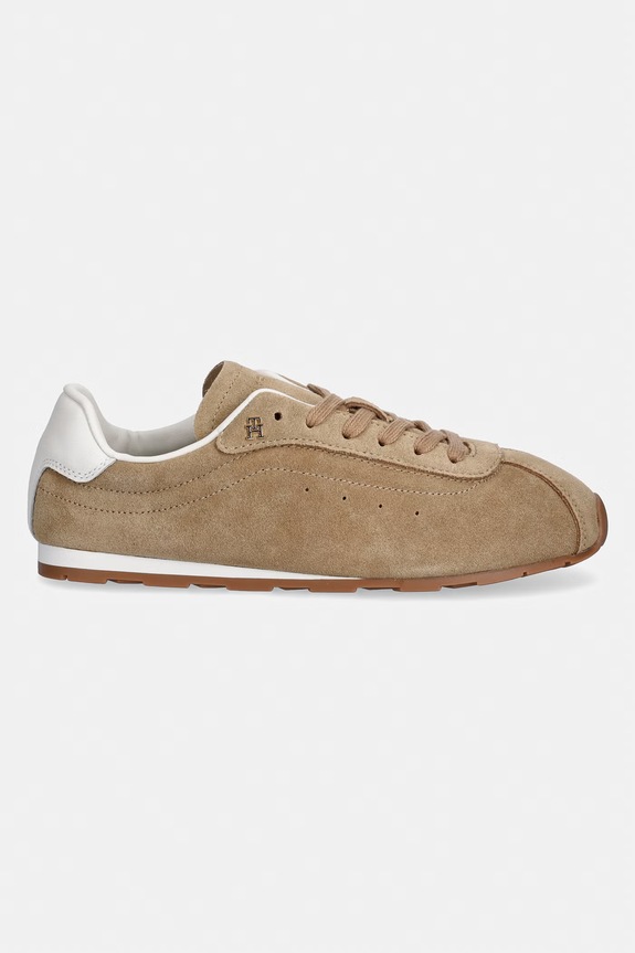 Tommy Hilfiger TH BELLA LOW RUNNER SUEDE sneakers da donna in scamoscio FW0FW09189 beige SS26