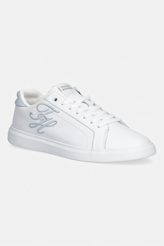 Tommy Hilfiger TH ICON COURT SCRIPT sneakersy damskie skórzane biały FW0FW09363
