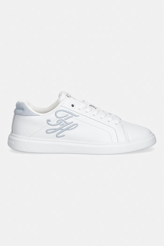 Tommy Hilfiger TH ICON COURT SCRIPT sneakersy damskie skórzane FW0FW09363 biały SS26