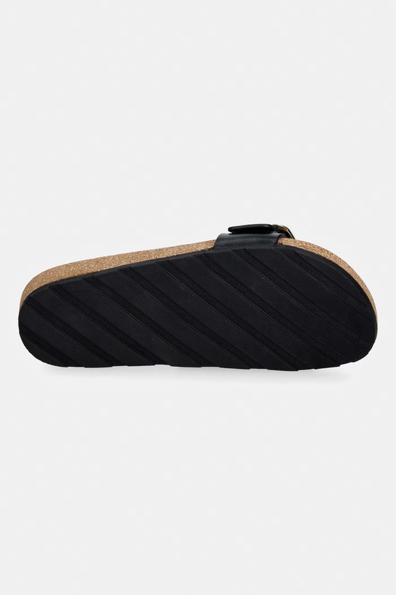 Tommy Hilfiger papucs női bőr TH CLASSIC CORK SANDAL PEARL LTH FW0FW09344 fekete